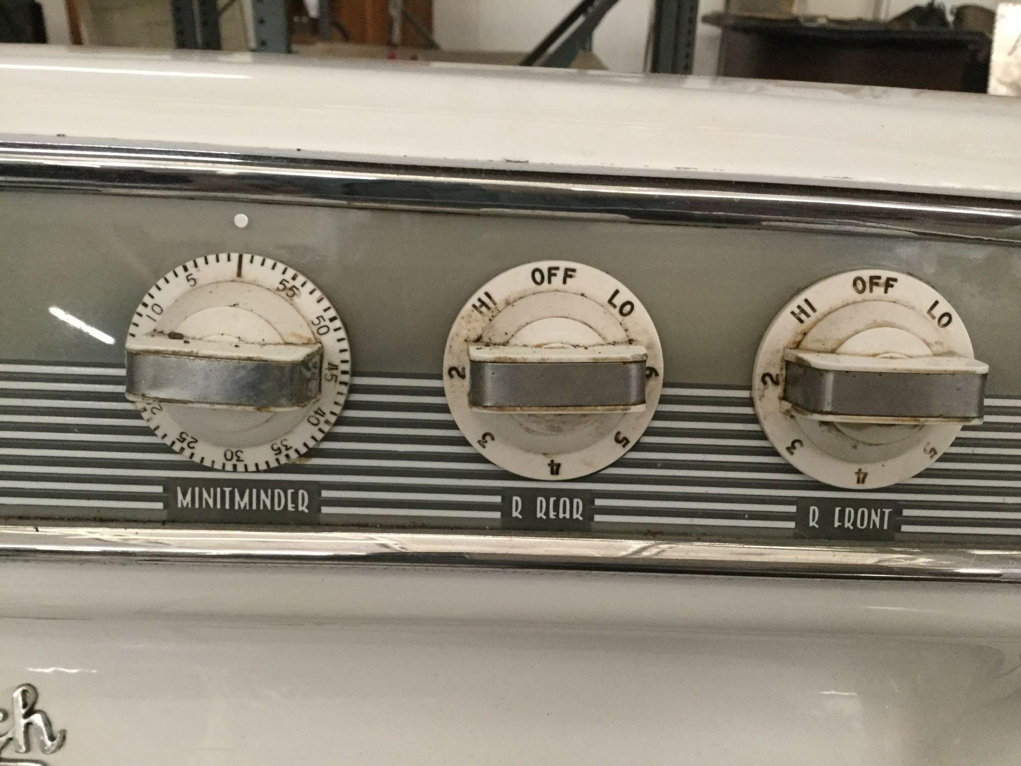 Vintage mid century Monarch FH188W iron range oven w/ manual, good condition. sold as is