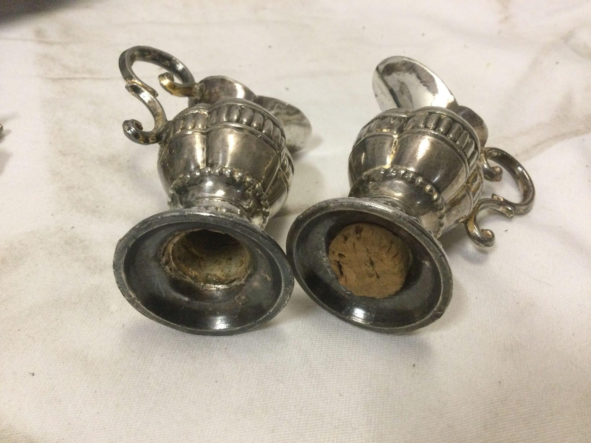 Lot of vintage silverplate tableware, napkin rings, server, bowl, glass bowl centerpiece & more