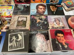 Large collection of vintage Lp / single vinyl records; classic rock, vocalists, children?s, Elvis,