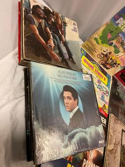 Large collection of vintage Lp / single vinyl records; classic rock, vocalists, children?s, Elvis,