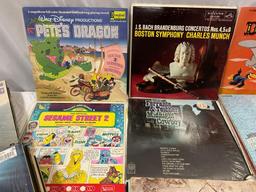 Large collection of vintage Lp / single vinyl records; classic rock, vocalists, children?s, Elvis,