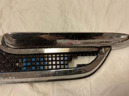 Vintage CHEVROLET Chevy automobile chrome grill , sold as is. Approx 37 x 4 in.