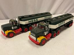 2 pc. Lot of vintage HESS FUEL OILS tanker truck replica models