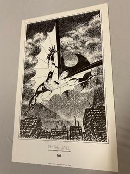 1988 vintage DC COMICS Batman Portfolio by Michael J. Zeck, 6 b&w comic cover art prints w/ folder