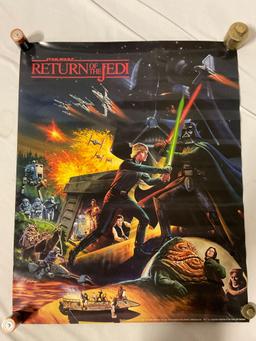RARE vintage 1983 Coca-Cola Hi-C STAR WARS Return of the Jedi 2-sided poster 18 x 22 in.