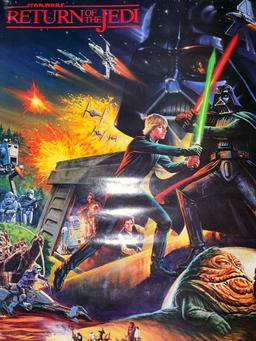 RARE vintage 1983 Coca-Cola Hi-C STAR WARS Return of the Jedi 2-sided poster 18 x 22 in.