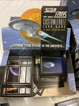 Gigantic collection of vintage 1994-96 STAR TREK The Next Generation game cards w/ empty boxes,