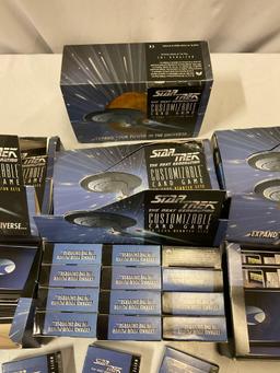 Gigantic collection of vintage 1994-96 STAR TREK The Next Generation game cards w/ empty boxes,
