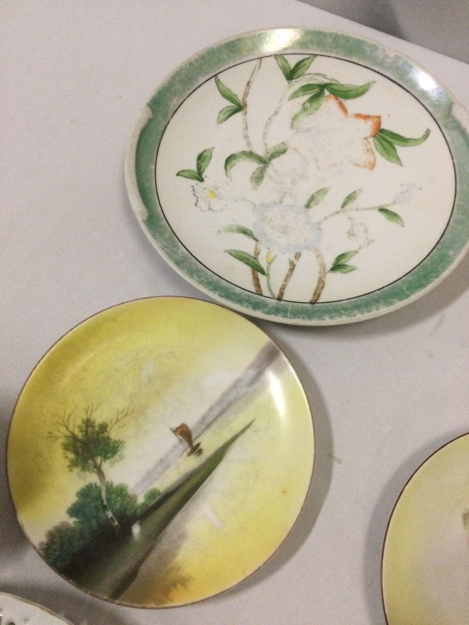 Large lot of vintage/antique porcelain tableware, cups, saucers, plates, bowls, shows wear, see