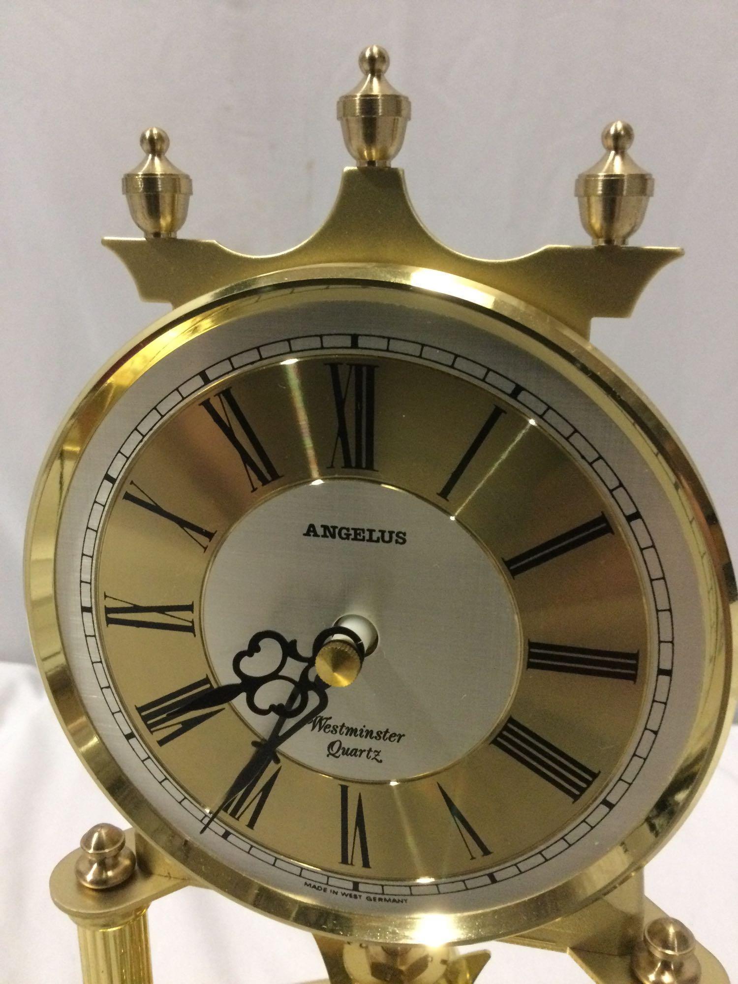 Vintage West German ANGELUS Westminster Quartz anniversary clock, needs maintenance, sold as is