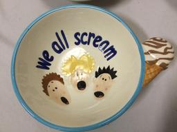 4 pc. set of ceramic ice cream bowls; You scream, I scream, we all scream, for ice cream.
