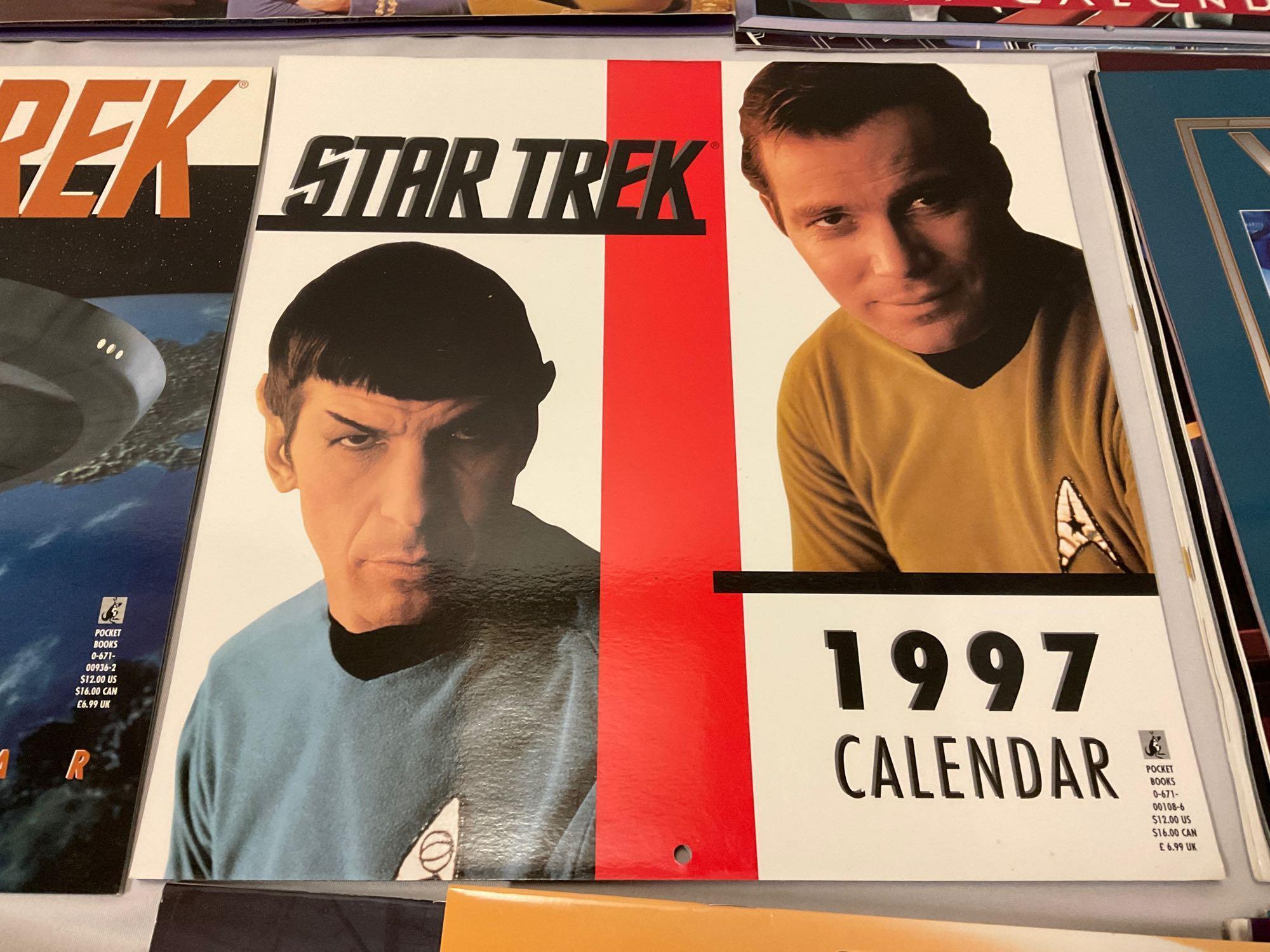 gigantic collection of vintage 1976 - 2000s STAR TREK color photo calendars, every series included