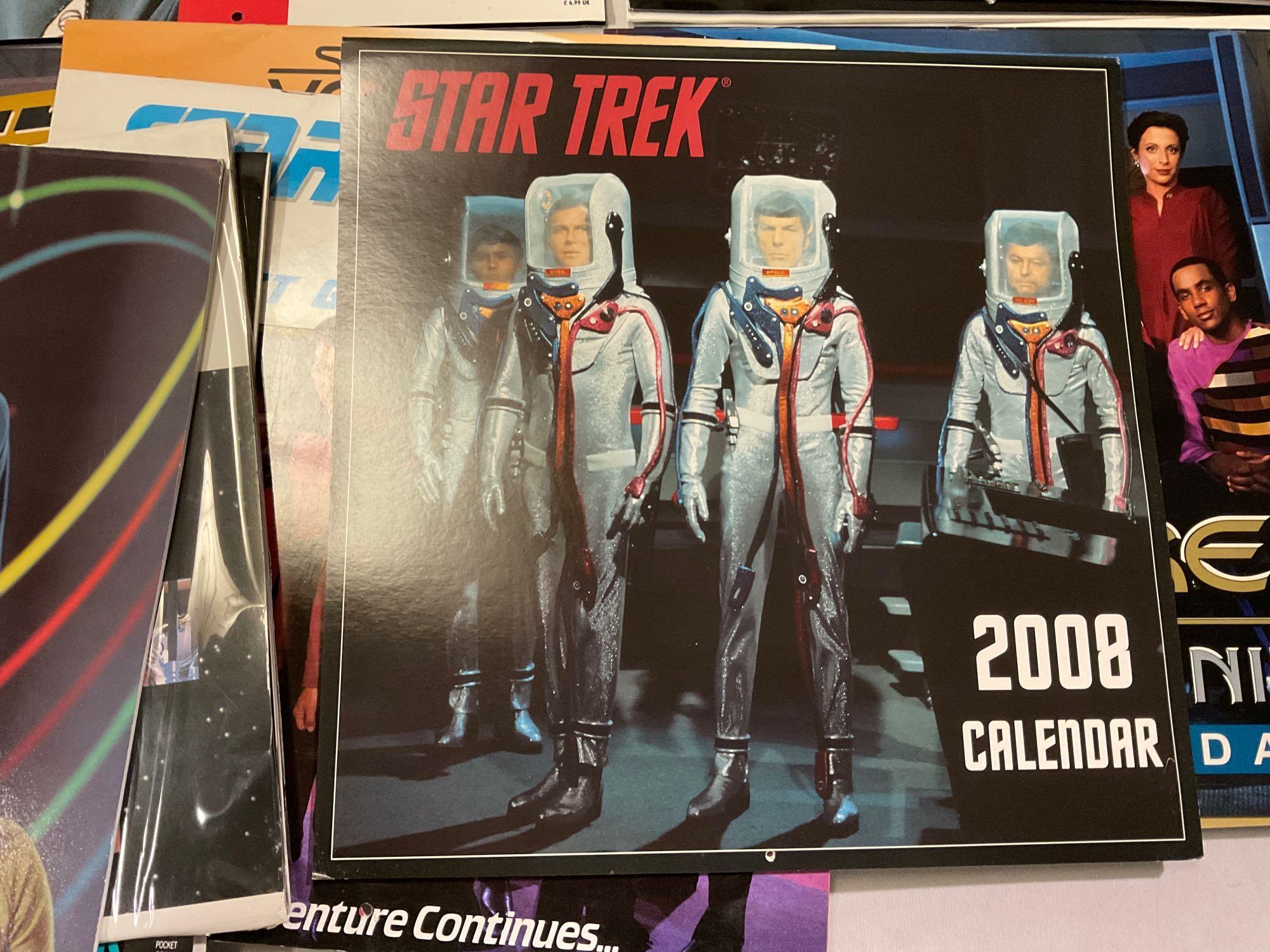 gigantic collection of vintage 1976 - 2000s STAR TREK color photo calendars, every series included