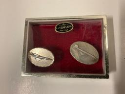Vintage E. J. TOWLE CO. cuff links w/ B1 Bomber design, approx 1 x .5 in.