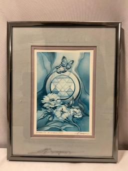 2 pc. lot of framed signed Jody Bergsma art prints, approx 12 x 15 in.