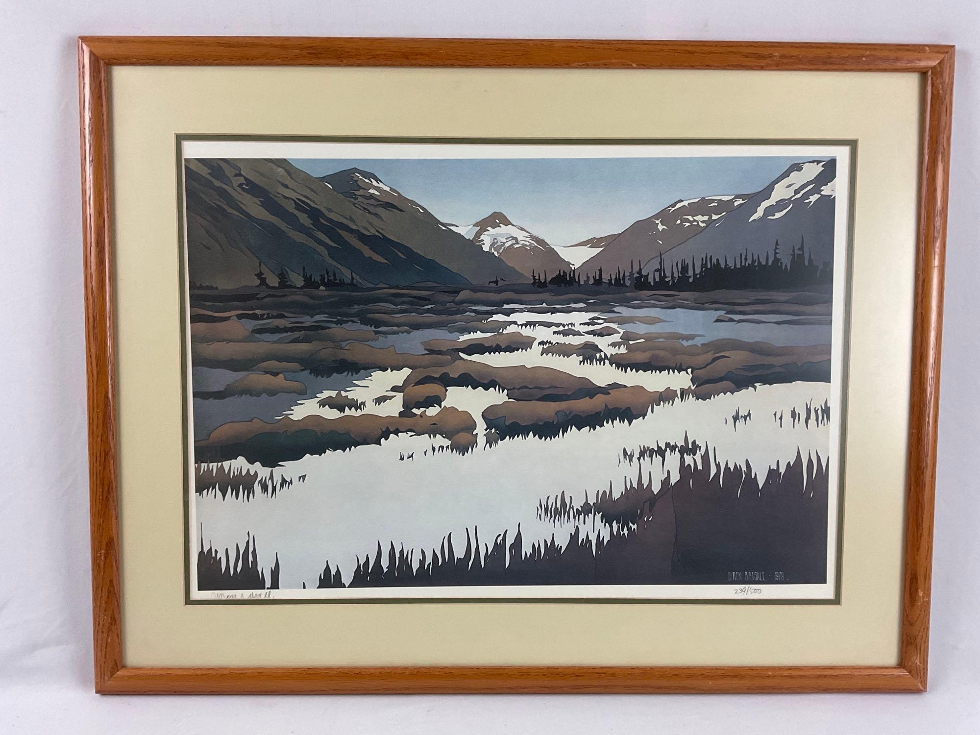 Vintage 1978 framed signed /numbered scenic art print by Byron Birdsall, 239/500