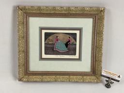 Framed signed / numbered art print etching TIME TOGETHER by Pat Buckley Moss, 65/250
