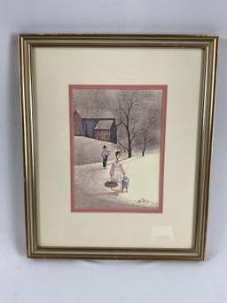 Framed signed / numbered art print by Pat Buckley Moss, 903/1000, approx 13.5 x 16 in.
