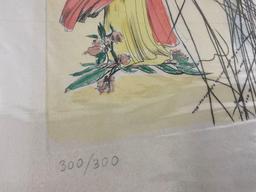 Pencil signed Salvador Dali dry point etching art print CONFUCIUS, numbered 300/300 w/ COA