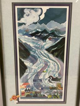 Framed signed / numbered art print A GLACIER IN SOUTHEAST by Ann Militich, #ed 397/500