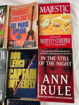 10 pc. lot of hardcover & paperback books / novels; Ludlum, Strieber, Wambaugh, Ann Rule