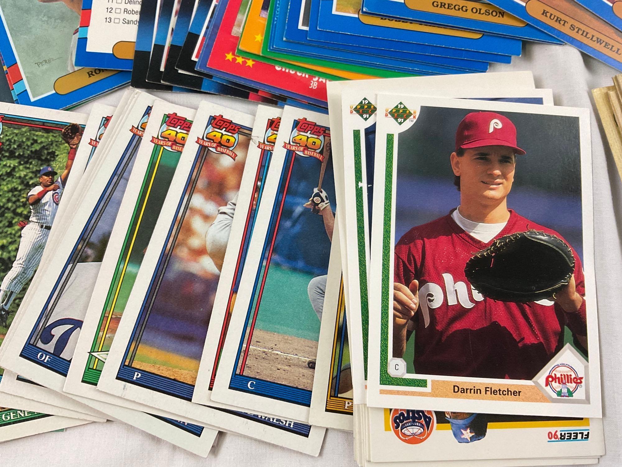 Lot of MLB pro baseball sports trading cards; Upper Deck, Topps, DONRUSS, Leaf & more.