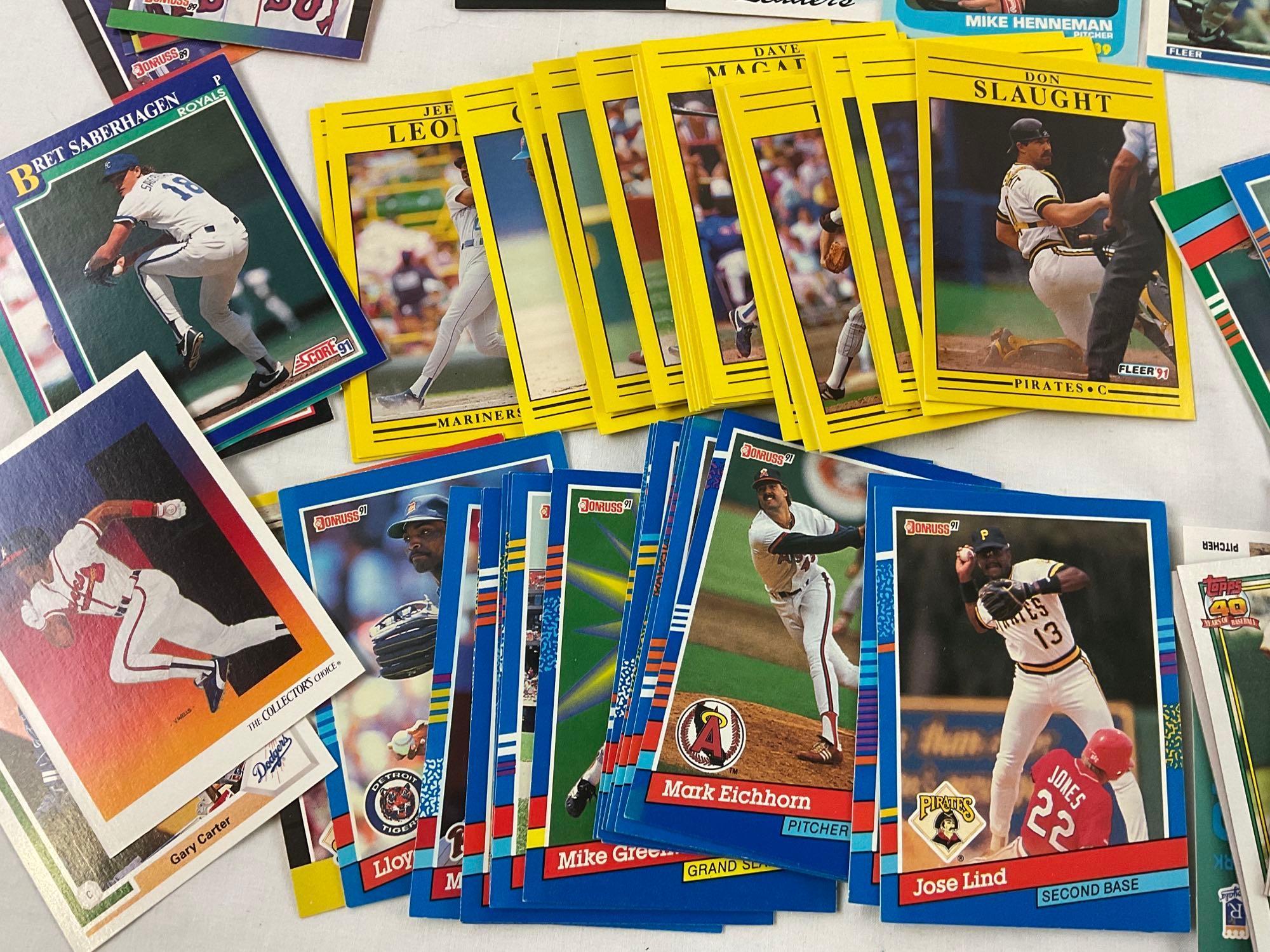 Lot of MLB pro baseball sports trading cards; Upper Deck, Topps, DONRUSS, Leaf & more.