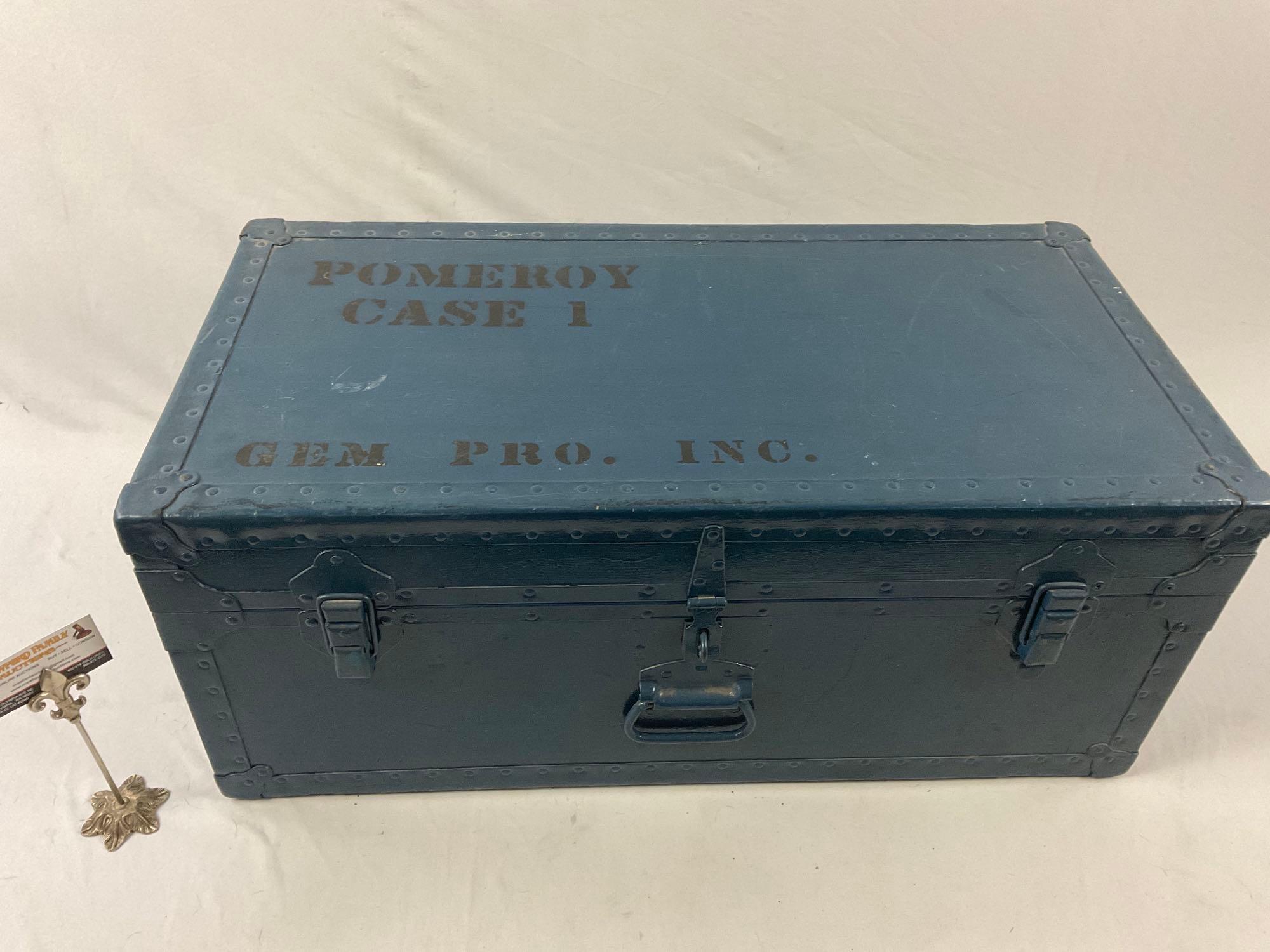 Vintage stage trunk POMEROY CASE 1 w/ custom built magic props from collection of John Pomeroy