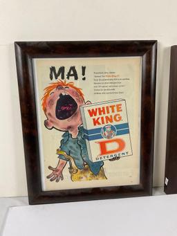 antique framed advertisement posters