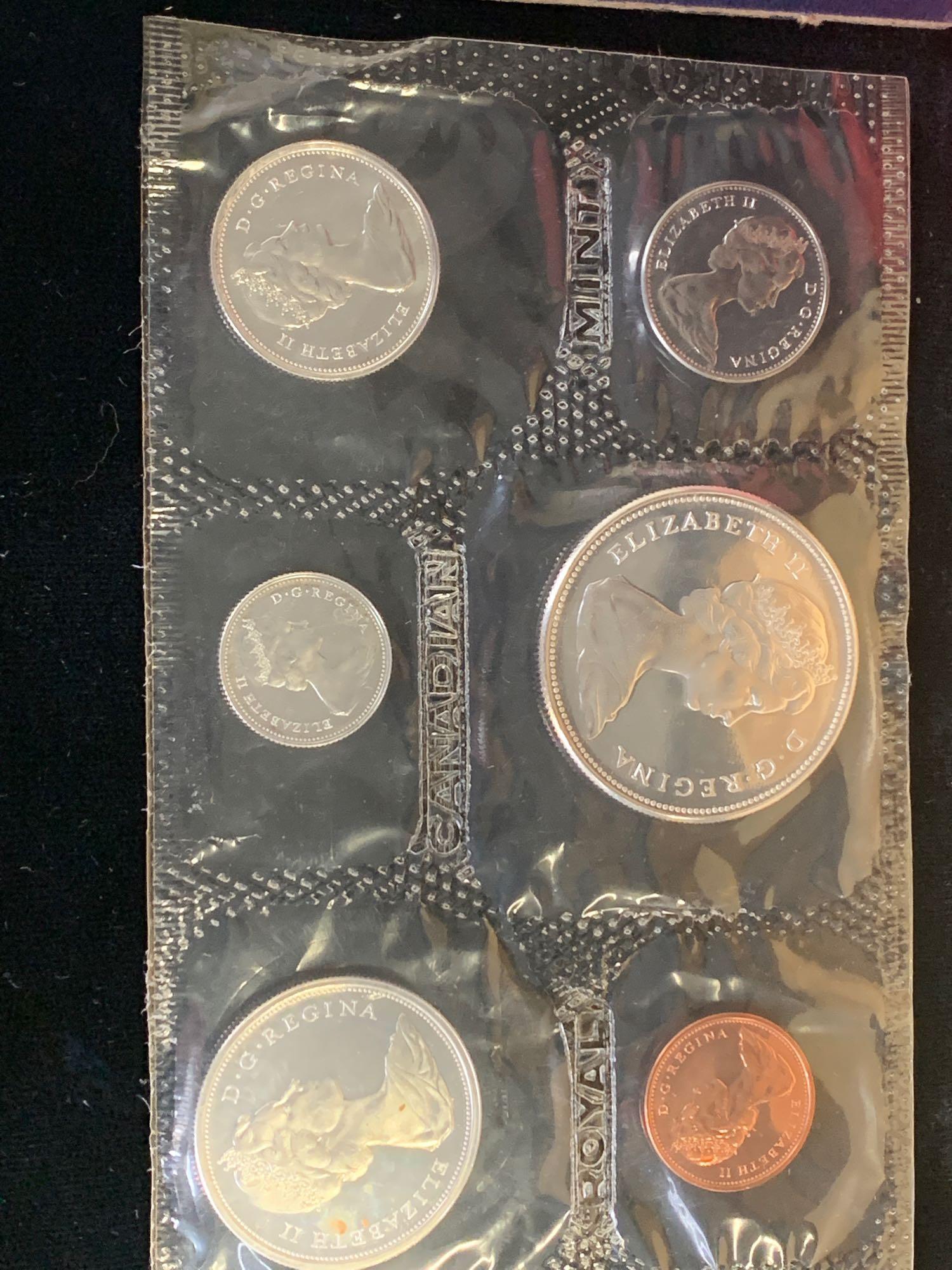 bicentennial 40% Silver coin UNC set ,1967 Canadian Silver proof set & 1982 Washington silver half