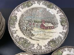 Johnson Bros. China Porcelain Dishes "The Friendly Village-Sugar Maples" lot of 26