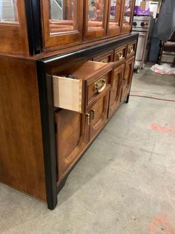 Large Lighted display hutch by THOMASVILLE FURNITURE.