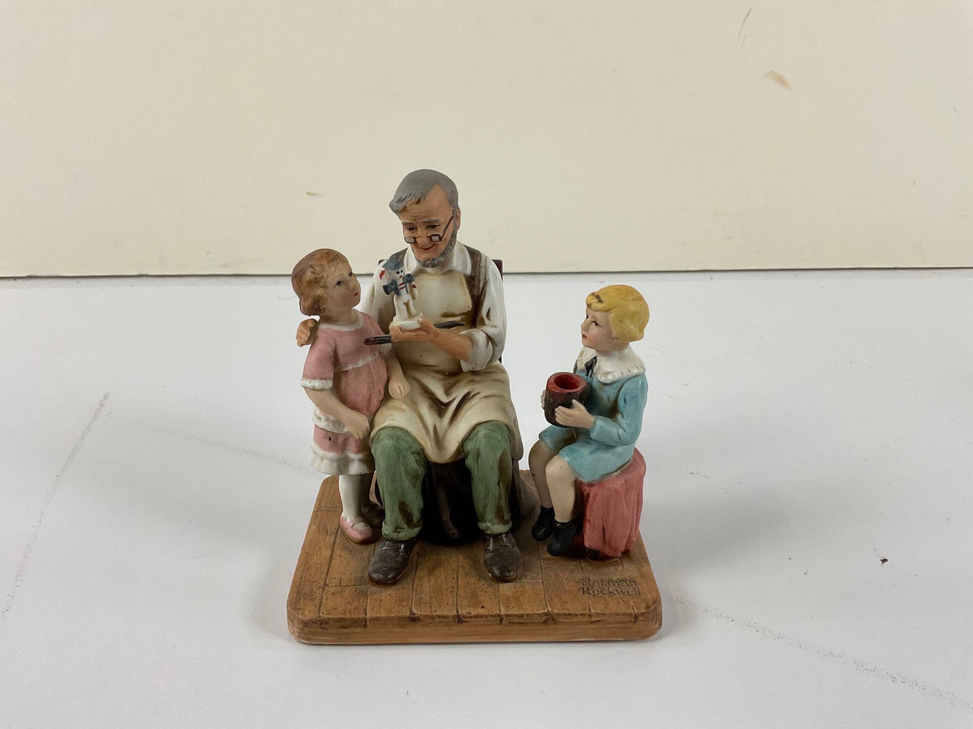 9 x Norman Rockwell numbered figurines, from early 1990s Rhodes studio w/ COAS