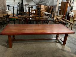 Incredible Hand Crafted Mortise and Tenon Mahogany and Walnut Table by NORMANDIE WOODWORKS.