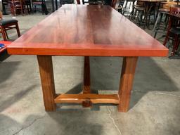 Incredible Hand Crafted Mortise and Tenon Mahogany and Walnut Table by NORMANDIE WOODWORKS.