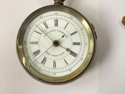 Brass Cased Doctors Sweep Seconds pocket Watch with small crack in crystal.