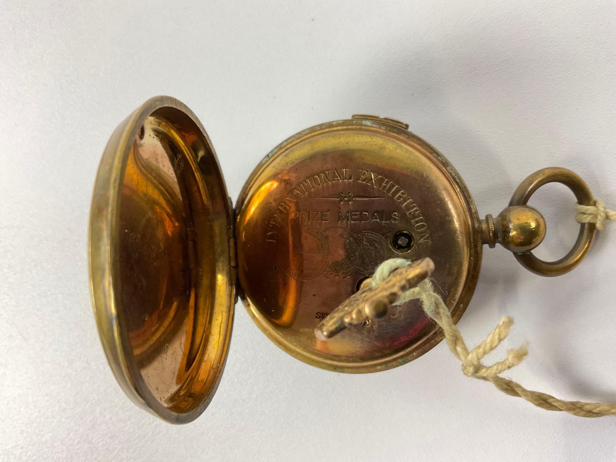 Brass Cased Doctors Sweep Seconds pocket Watch with small crack in crystal.