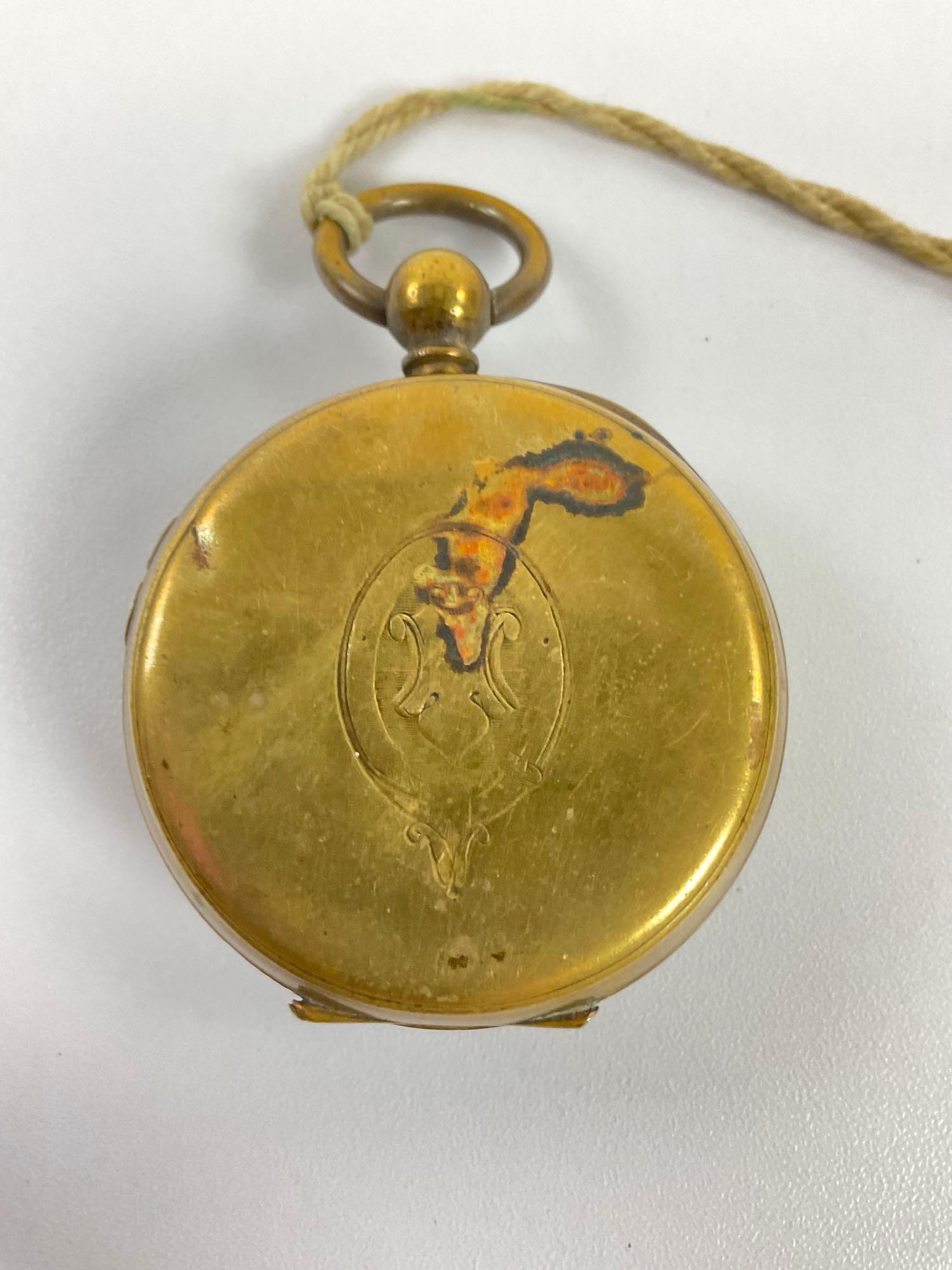 Brass Cased Doctors Sweep Seconds pocket Watch with small crack in crystal.