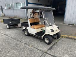 YAMAHA Gas-Powered Golf cart with OHIO STEEL utility cart.