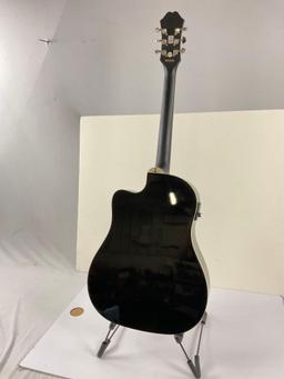 Immaculate Epiphone AJ acoustic/electric guitar comes with foldable guitar stand