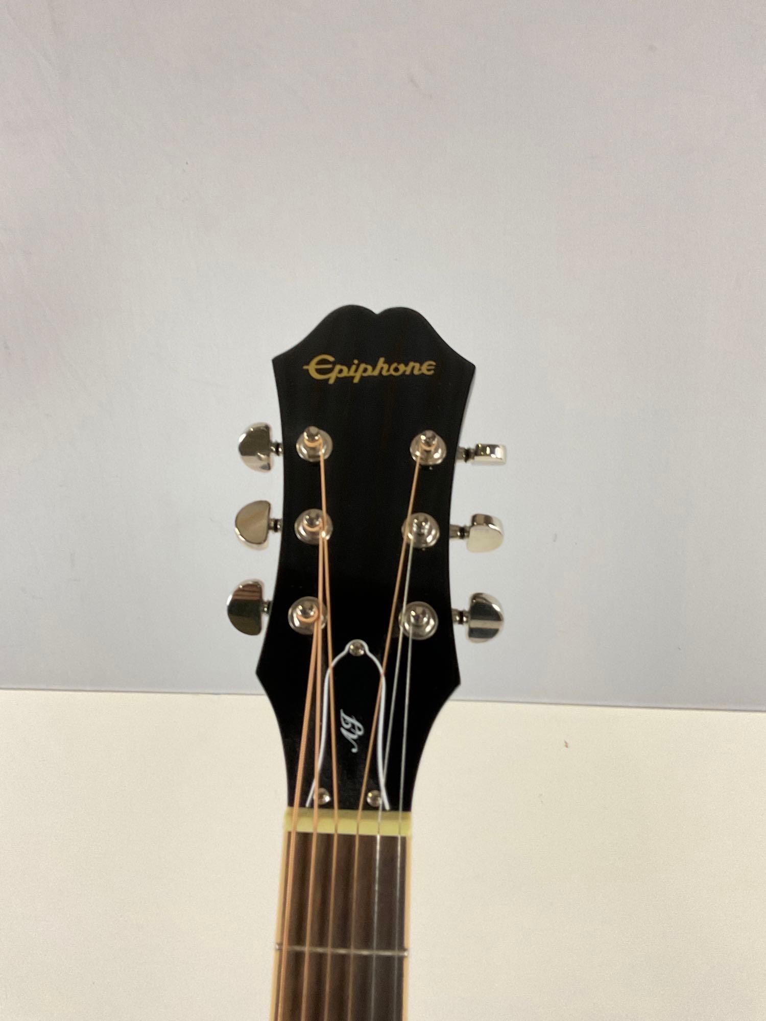 Immaculate Epiphone AJ acoustic/electric guitar comes with foldable guitar stand