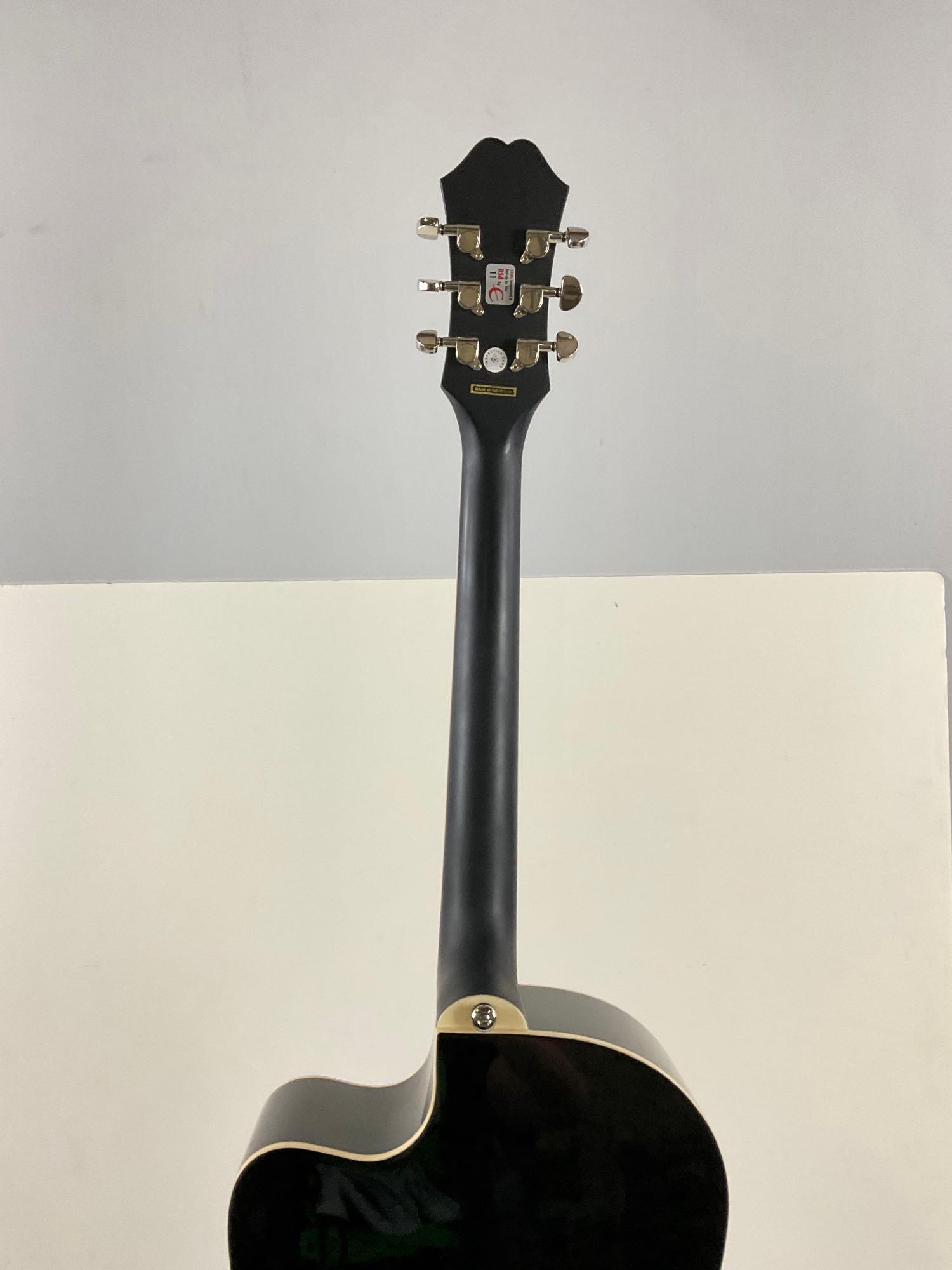 Immaculate Epiphone AJ acoustic/electric guitar comes with foldable guitar stand