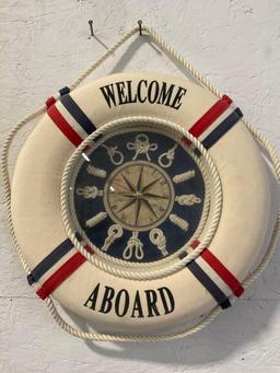 Welcome Aboard Nautical Clock featuring some naval knots
