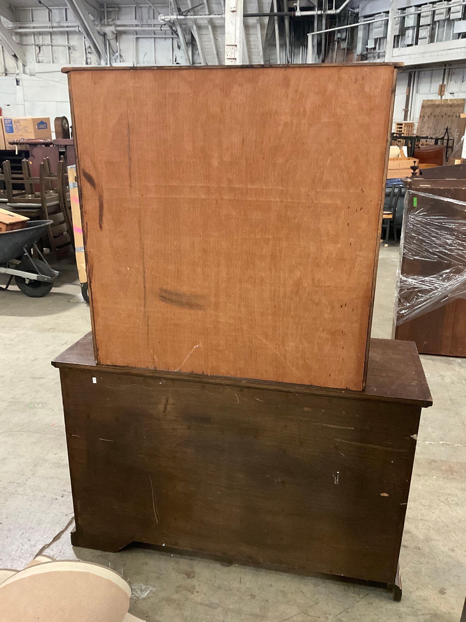 Vintage mid-size buffet with floating hutch shelf.