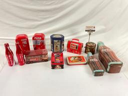 Small lot of COCA-COLA branded collectible tins, 12ct