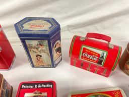 Small lot of COCA-COLA branded collectible tins, 12ct