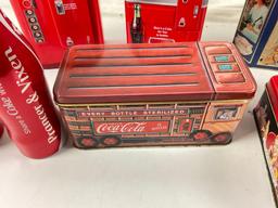 Small lot of COCA-COLA branded collectible tins, 12ct