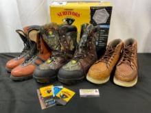 2 Pairs of Leather Boots, Lugz & Skywalk + Herman Survivors Trigger VII in Box, WW Size 11