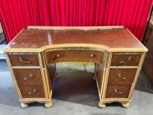 Antique 'John Furniture' executive desk - Approx 50 x 21 x 32" Fair condition