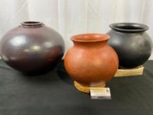 Trio of Vintage Large Oaxacan Ollas Storage Pots